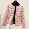 Inner Pot Warm and Lightweight Cotton Jacket for Women's Autumn and Winter Round Neck Short Cotton Jacket