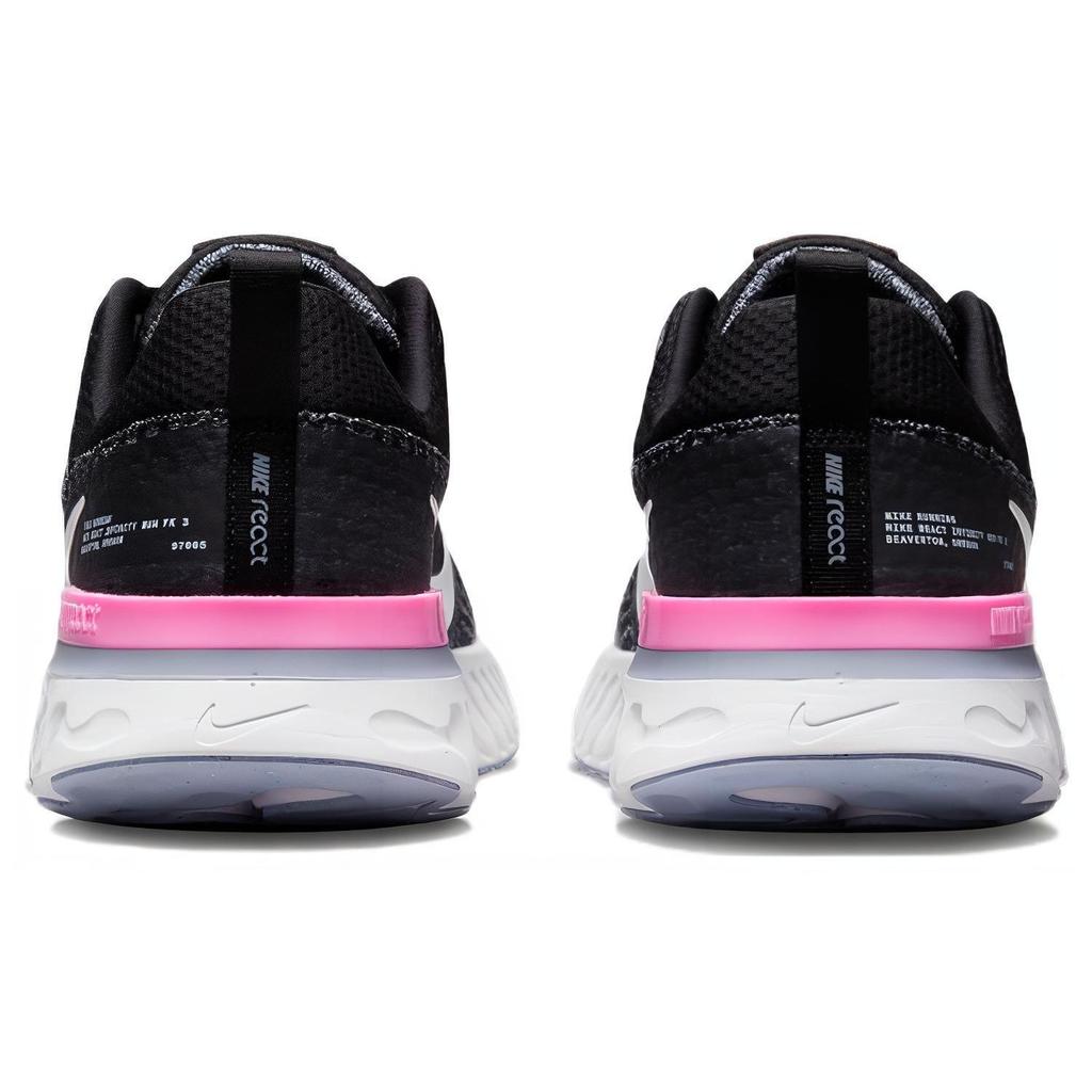 Nike React Infinity Run Flyknit 3 Черные футбольные серо-розовые мужские кроссовки DZ3014-001