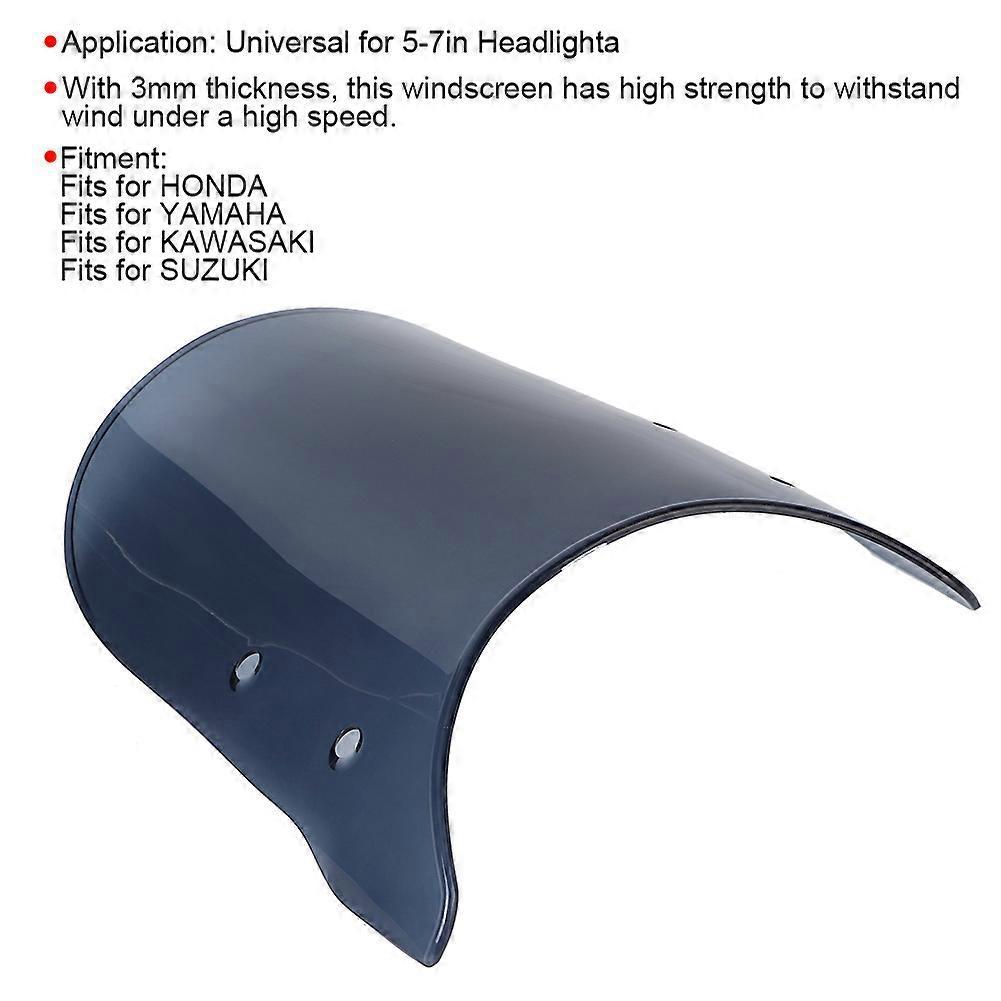 ABS Windshield Fairing Modified Windscreen Universal for 5-7in Motorcycle Headlight
