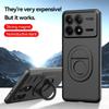 For POCO X6 Pro Car Magnetic Invisibility Stand Holder Case For Redmi Note 13 5G 12 Pro Plus Matte TPU Shockproof Cover Bumper