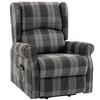 Power Lift Recliner Chair with Vibration Massage, Heat, Checked Lift Chair with Remote, Side Pockets, Grey