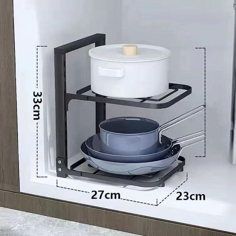 Adjustable 4-Tier Kitchen Pot Storage Rack