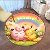 Custom Name Pokémon Printed Round Rug Carpet Chair Rug Area Rug Entryway Doormats,for Office Chair Living Room Bedroom Kitchen Room.