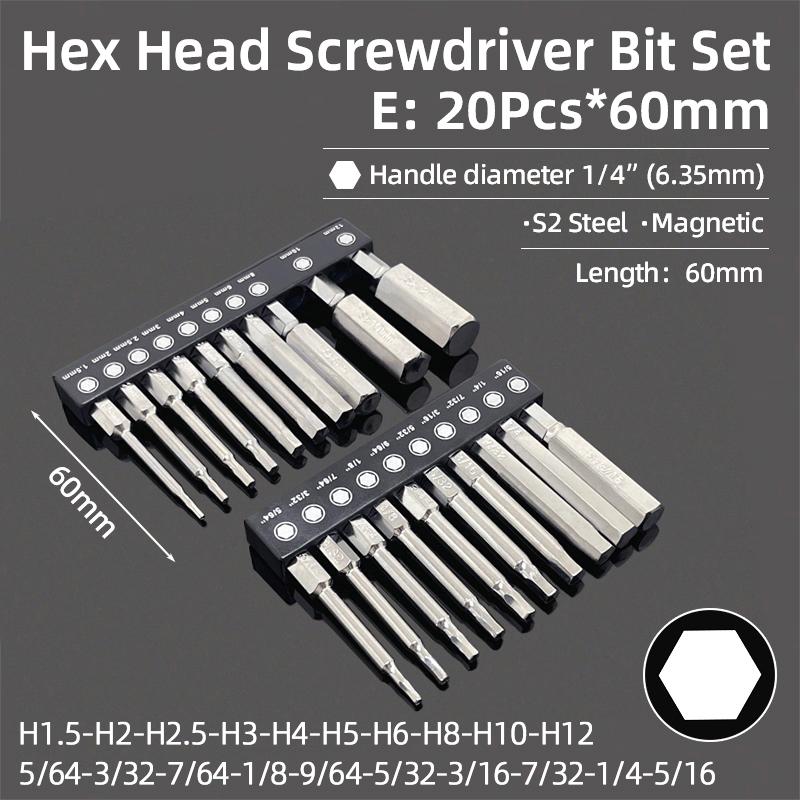 Набор шестигранных бит, торцевой шестигранный ключ, набор отверток, метрический шестигранный хвостовик SAE, магнитная отвертка, электрическая дрель из стали S2, ручные инструменты