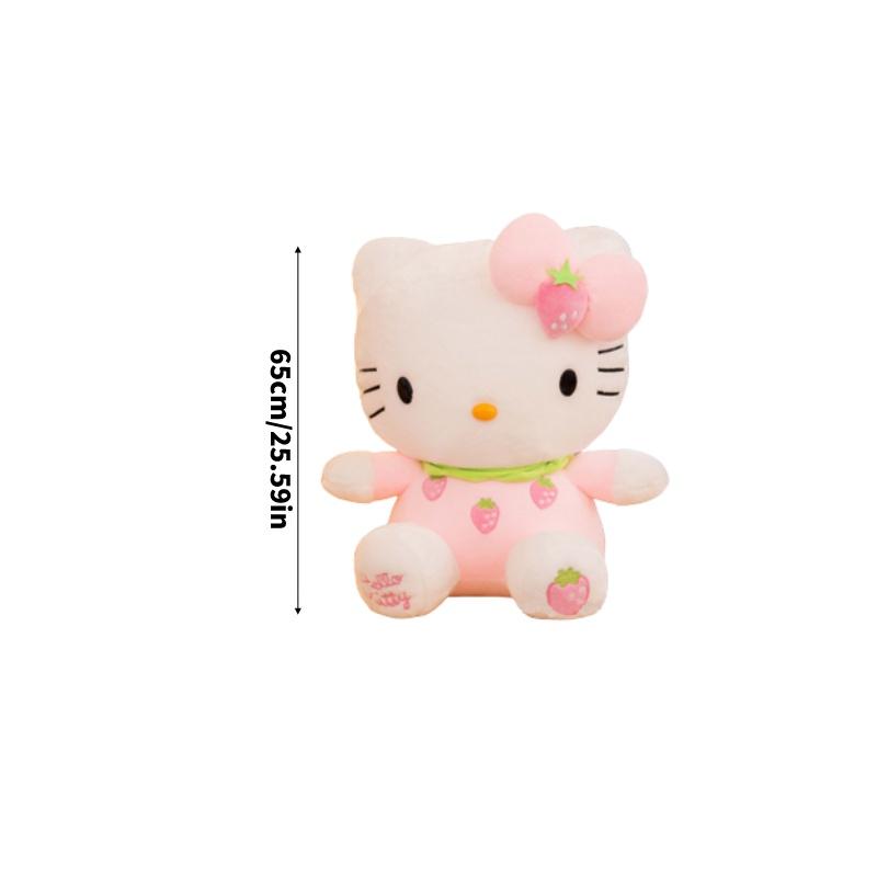 Cute And Cuddly Hello Kitty Cat Plush Toy With Strawberry And Bamboo