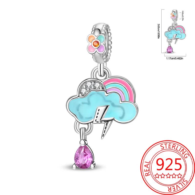 Copper Weather Change Series Charms Sunny Rainy Rainbow Perfume Beads Fit Original Bracelet For Women Diy Fine Gift