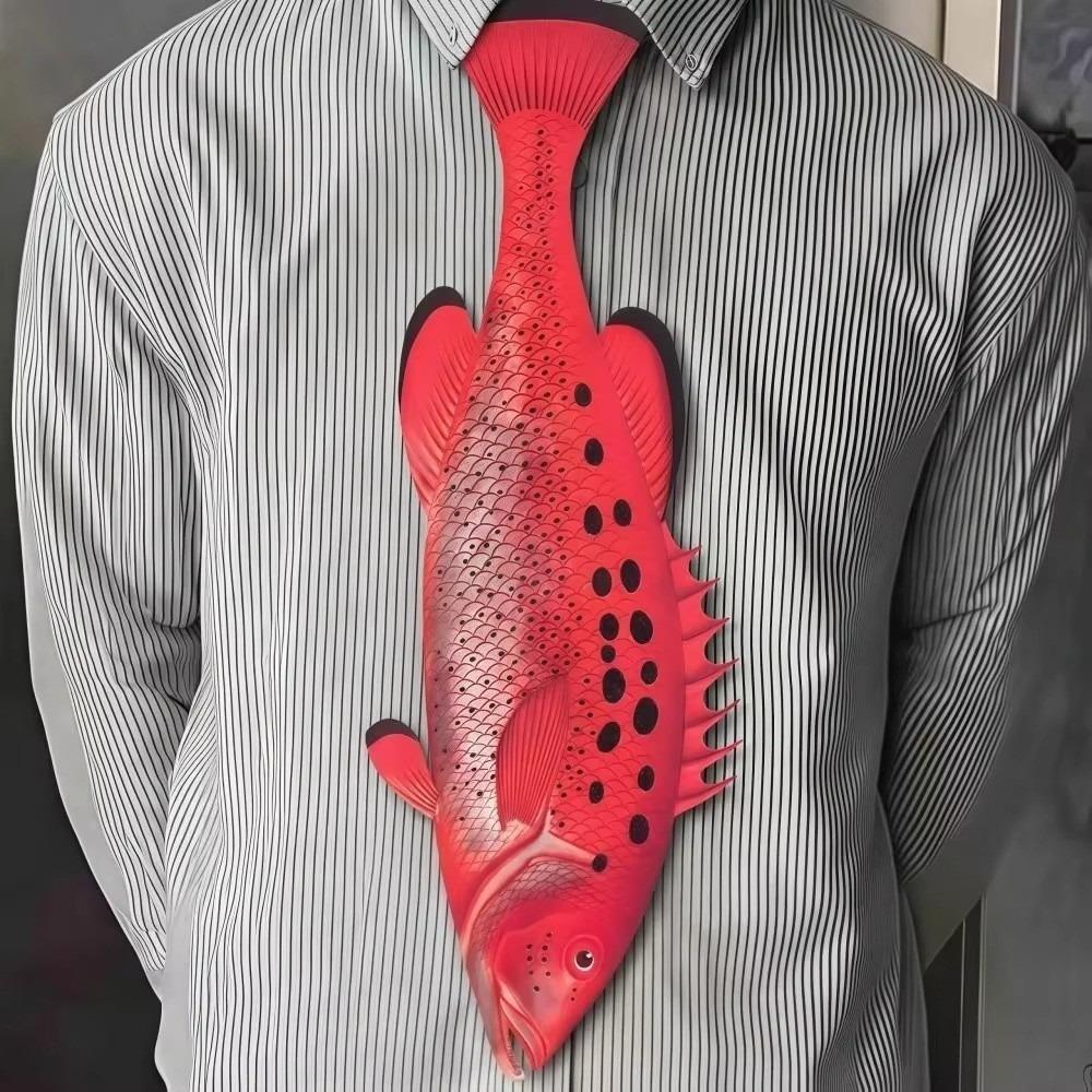 Lifelike Fish-shaped Tie Unique Creative Novelty Necktie New Animal Pattern Tie  Wedding Event