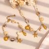 Sweet Charm Ocean Style Small Pendant Neck Chain Starfish Shell Bracelet Birthday Gift