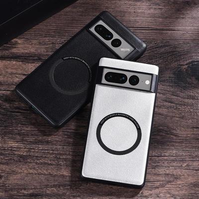 Чехол из однотонной кожи с магнитным покрытием для Google Pixel 9 Pro/6/7/8 — защитный чехол с полным покрытием