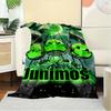 1pc Junimos,Green,CharactersDigital Print Fleece Blanket - Contemporary Style, Suitable for All Seasons, Perfect for Home, Travel, or Campin