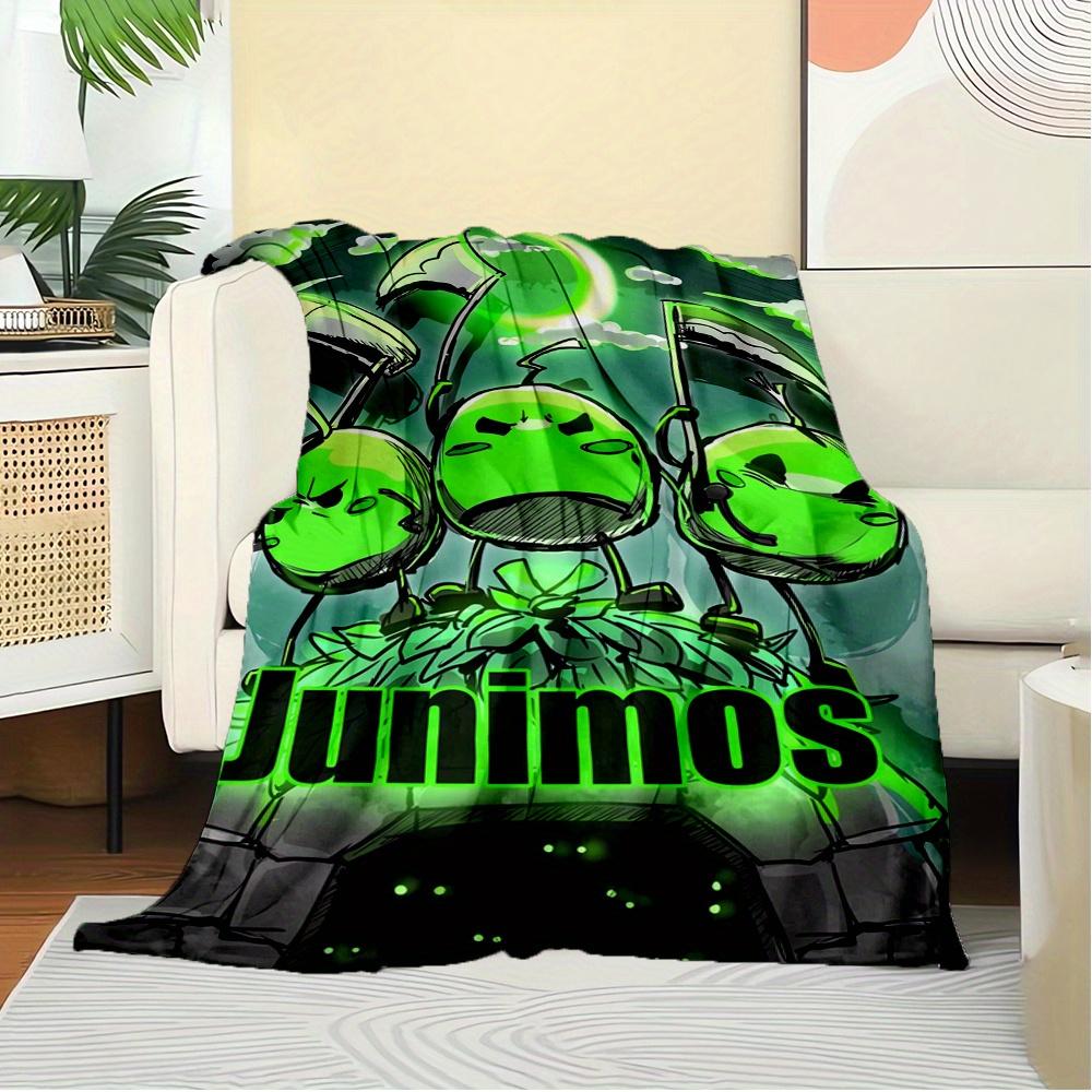 1pc Junimos,Green,CharactersDigital Print Fleece Blanket - Contemporary Style, Suitable for All Seasons, Perfect for Home, Travel, or Campin