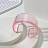 Wide Half Cuff Bracelet Simple Color Open Mouth Bangle Fashion Resin Bangle Bracelet  for Women