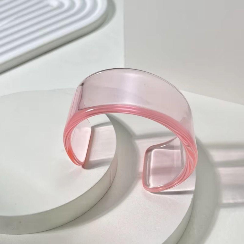 Wide Half Cuff Bracelet Simple Color Open Mouth Bangle Fashion Resin Bangle Bracelet for Women