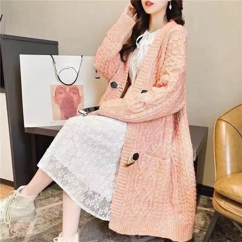 Loose and Lazy Style Knitted Cardigan for Women Long Sweater for Women Knitted Sweater Stylish Knitted Coat for Spring Autumn and Winter