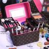 Вместительная женская косметичка с зеркалом - Новинка 2025 года, высококачественный футляр для хранения косметики.