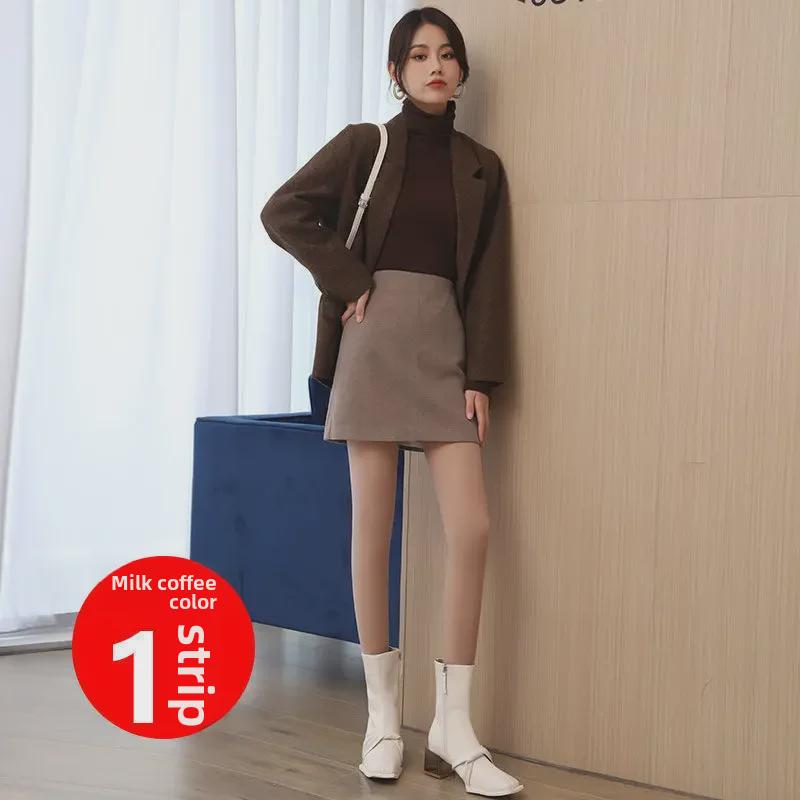 Женские черные прозрачные чулки из стали - колготки-антизацепы на весну/лето с конским маслом телесного цвета