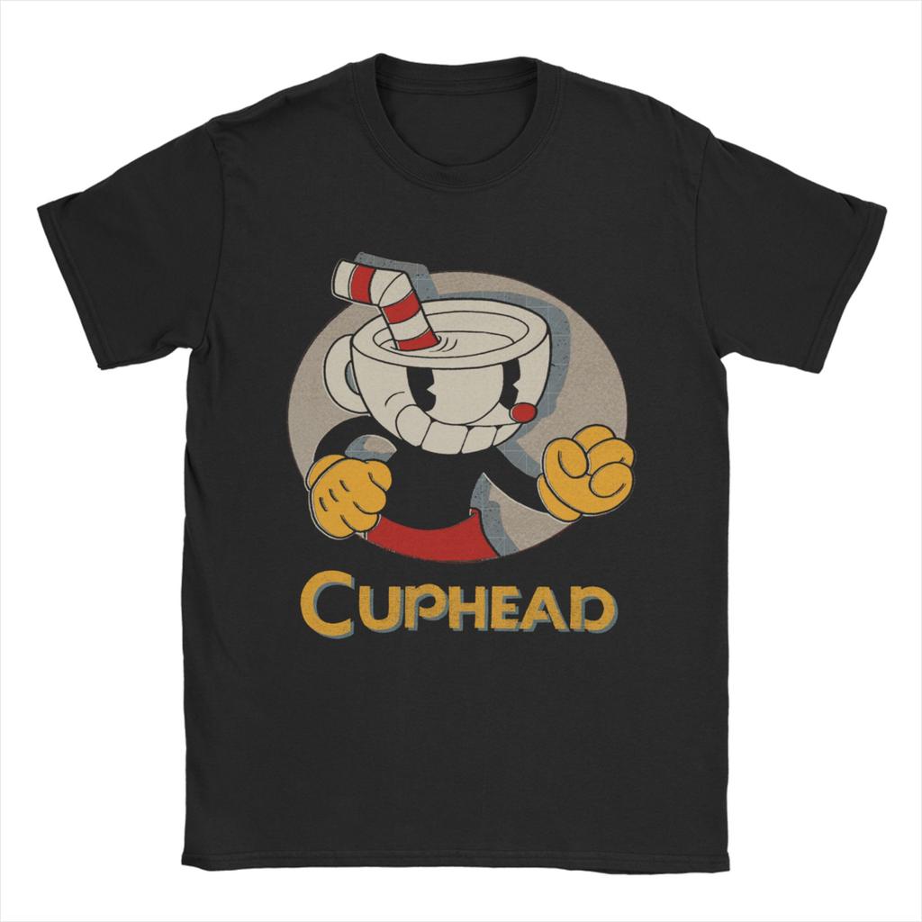 Mens TShirts Cuphead Fists Vintage 100 Cotton Tees Short Sleeve T Shirts Crew Neck Clothing Adult