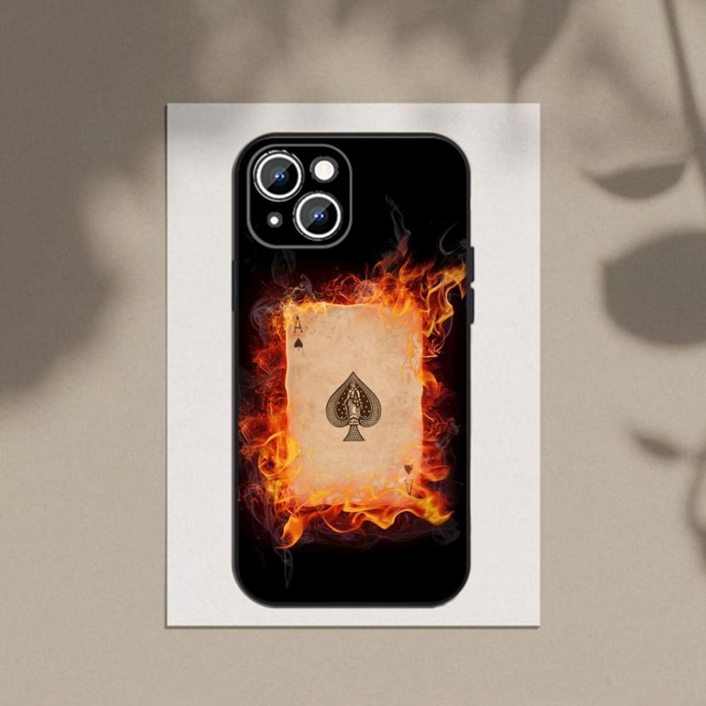 Poker Playing Card Phone Case Phone Case For Apple iPhone 15,14,13,12,11,XS,XR,X,8,7,Pro,Max,Plus,mini Silicone Black Cover