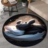 1PC Dragons In The Snow Round Rug, Non-slip Chair Mat, Home Decor, Circle Carpet Perfect for Office, Bedroom, Living Room,Christmas gift