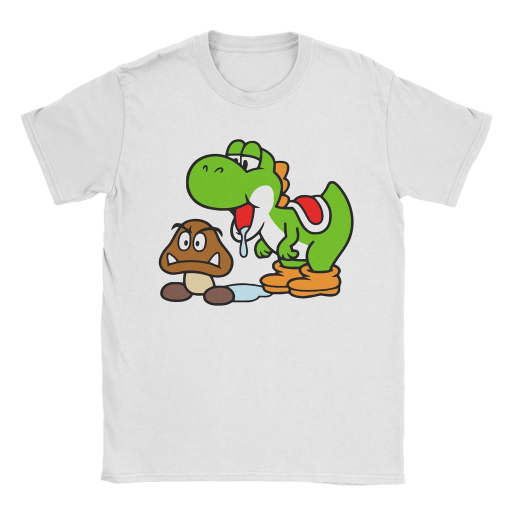 Футболки Super Mario Yoshi и Goomba для мужчин и женщин, повседневные футболки с коротким рукавом и круглым вырезом, хлопок, 3XL, одежда