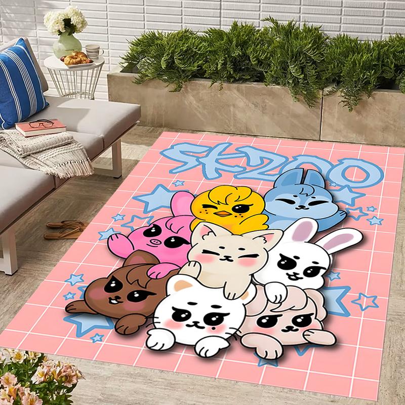 1pc Kpop Team3 Design Area Rug - Non-Slip, Soft & Cozy Floor Mat for Living Room, Bedroom, Office - Indoor/Outdoor Decorative Carpet