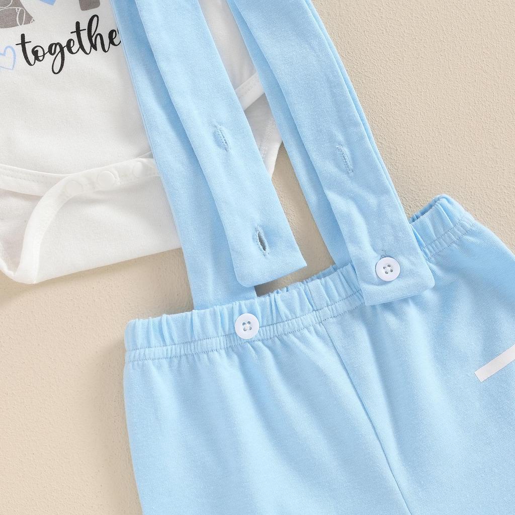 Наряд для мальчика, комбинезон с короткими рукавами и бантом с принтом слона, комбинезон и шляпа. Наряд на первый день матери.