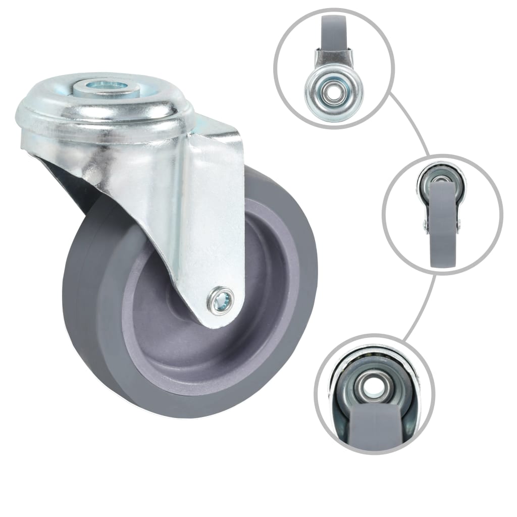 Swivel Casters with Pin Hole 4 pcs 75 mm