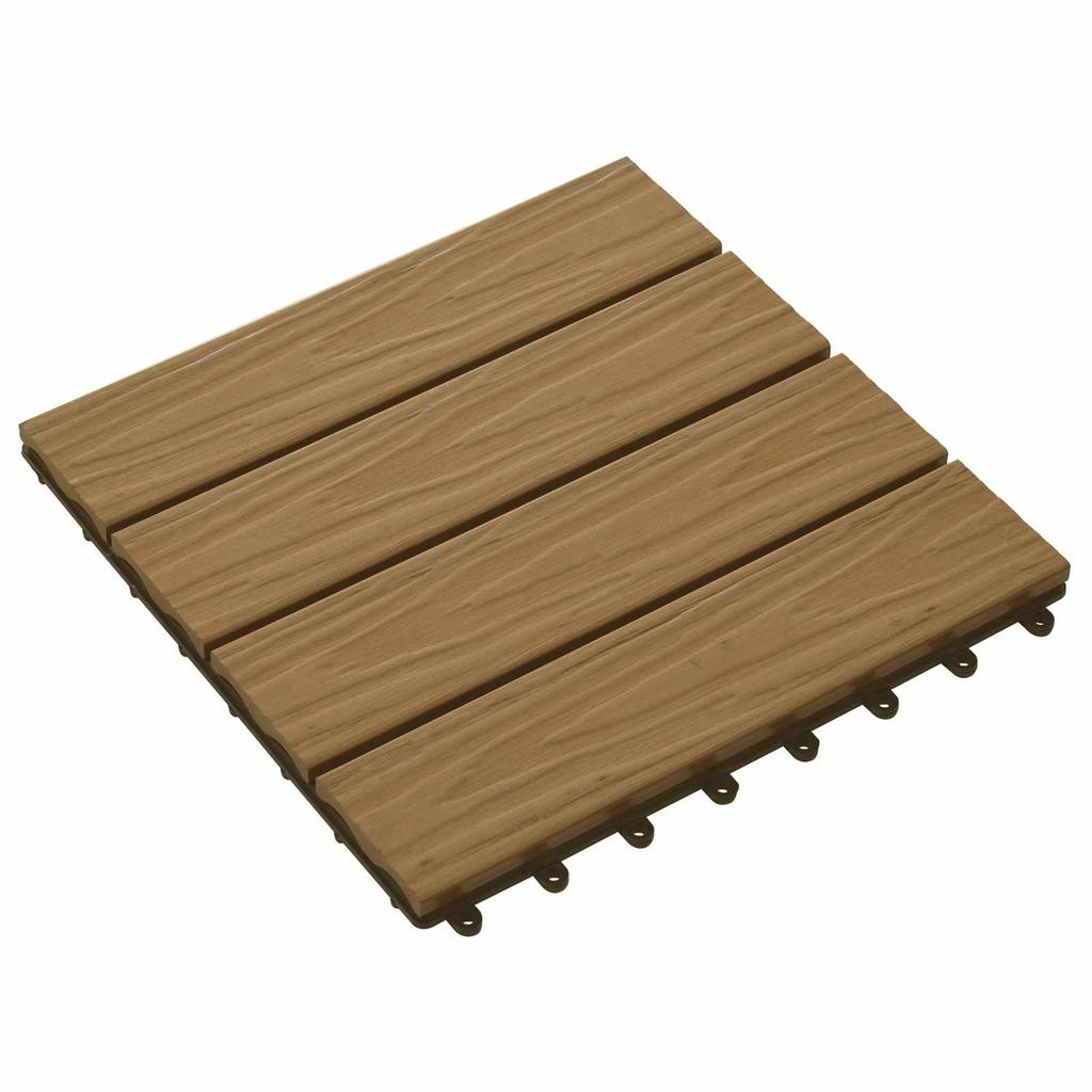 Terrace Tile 3D Design 11 pcs Teak 30 x 30 cm WPC