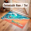 Octopus Sea Life Theme Crystal Velvet Floor Rug Personalized Custom Name Text Warm Carpet Home Decoration