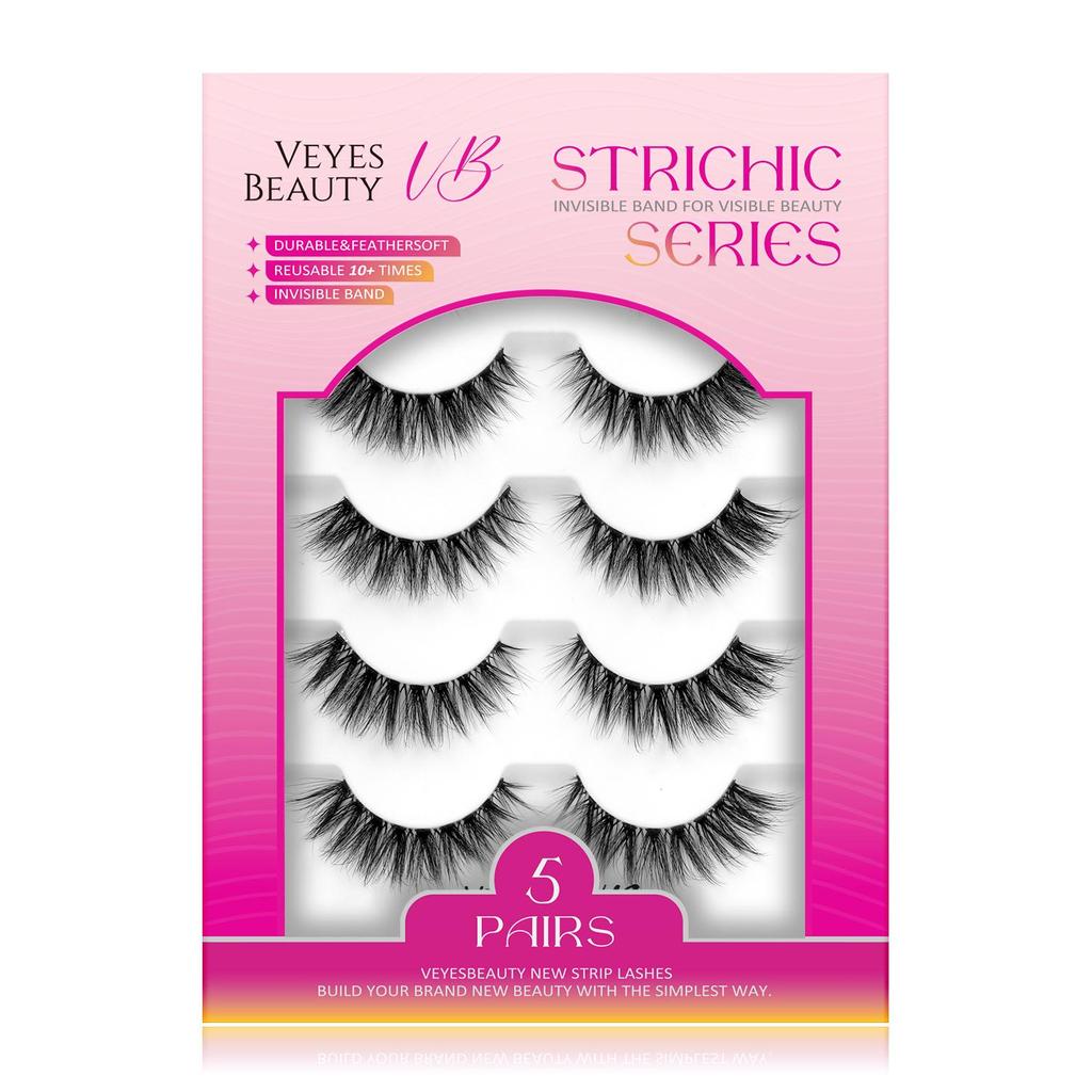 veyesbeauty VEIL PETAL Кластеры ресниц Невидимая лента Многоразовые Прочные Быстрое и легкое нанесение 5 пар