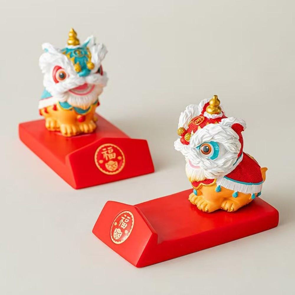 Year of The Horse Lion Dance Ornaments Lion Dance Mobile Phone Stand  Spring Festival