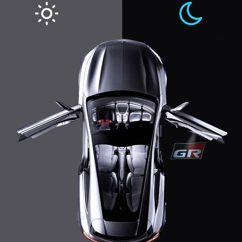 QLHA7 For Toyota GR Logo TRD GR Sport C-HR RAV4 Camry Corolla 86 Highlander Car HD Door Welcome Light Led Projector Lamp 1/2PCS