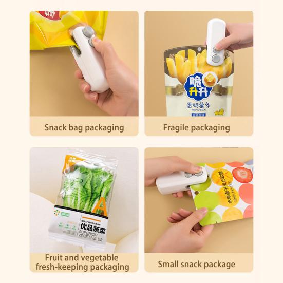 Упаковщик пакетов, мини-путевой портативный перезаряжаемый упаковщик, портативный вакуумный упаковщик пищевых продуктов, машина для запечатывания пакетов для закусок