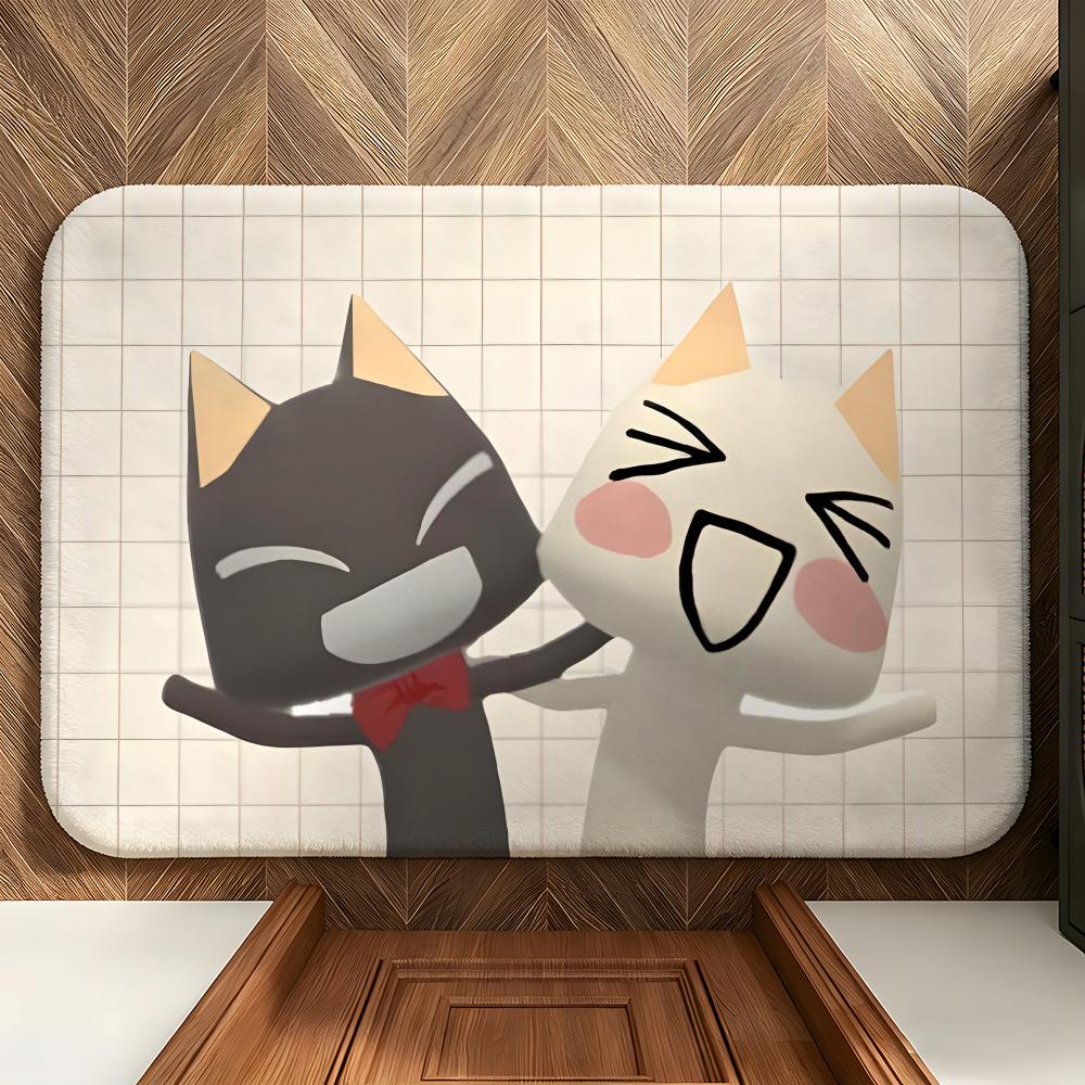 Character T-Toro Inoue C-Cat Floor Mat Soft Flannel Floor Mat Suitable for Entryways, Living Rooms, Bedrooms, and Bathrooms