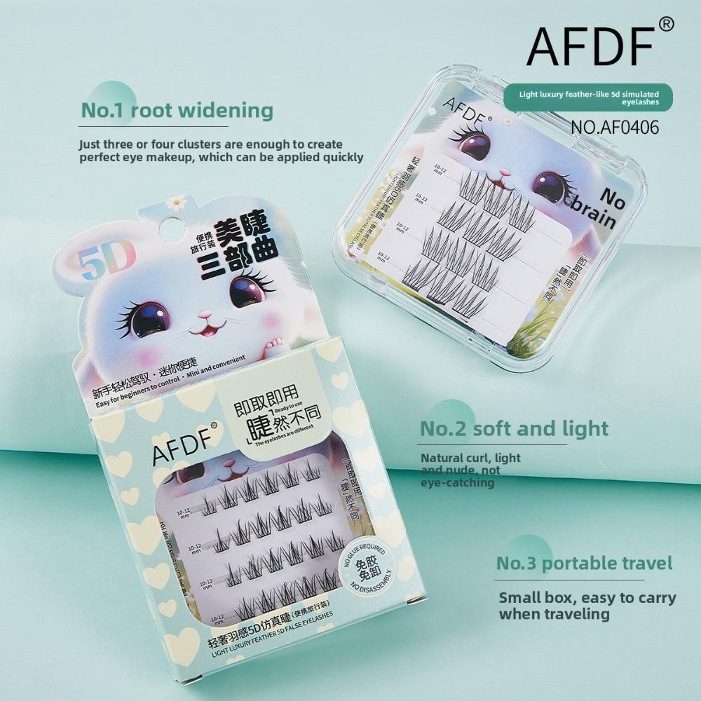 Camellia Nano-glue False Eyelashes Large Capacity 10 Rows Lazy Cat Elf Natural Thick Glue-free False Eyelashes