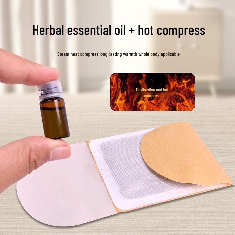 Aihao Essential Oil Heating Patches: Warm Neck, Waist & Knee Acupoint Moxibustion Patches with Mugwort.