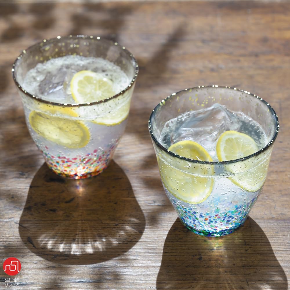ADERIA Tsugaru Vidro Rock Glass MATSURI Gold Rock Pair Set 330 мл Сделано в Японии Косметическая коробка Стакан для виски Shochu Стильный подарок на новоселье