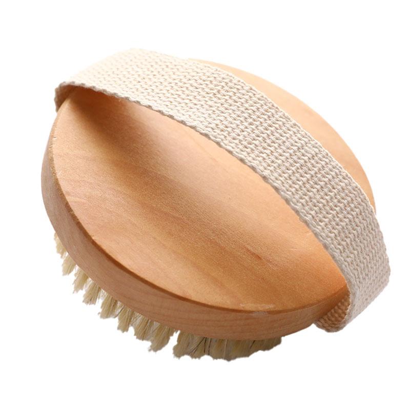 Wooden Bath Brush Body Massage Wood Exfoliation Shower Brush Horse Hair Brush