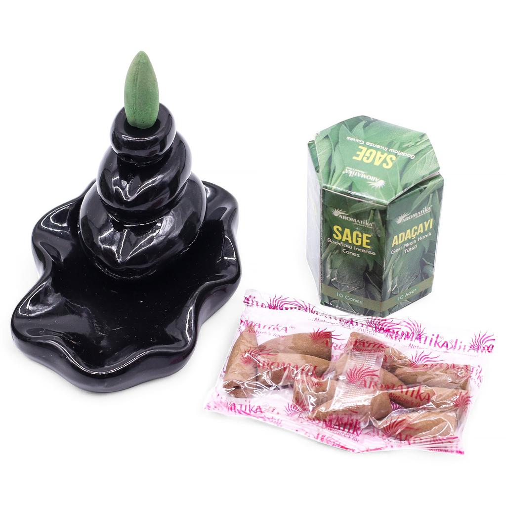 7x Backflow Incense Cones - Sage Masala 10 Count