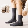 1 пара мужских теплых кашемировых носков до середины икры, уютные дышащие утепленные гольфы с мягкой подкладкой, впитывающие пот, на зиму