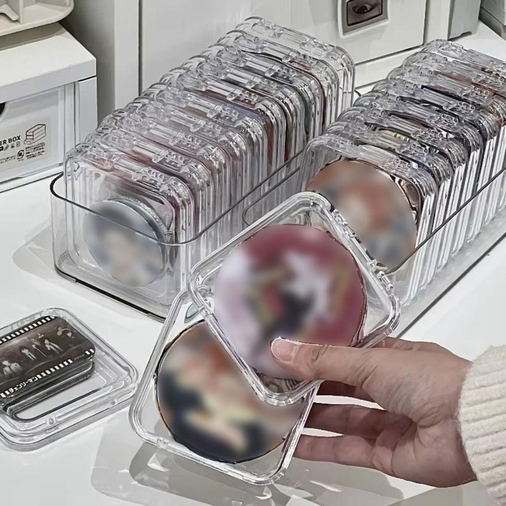 Dust-proof Fake Nail Storage Box Acrylic Badge Storage Box Protective Clear Nail Boxes  Packaging