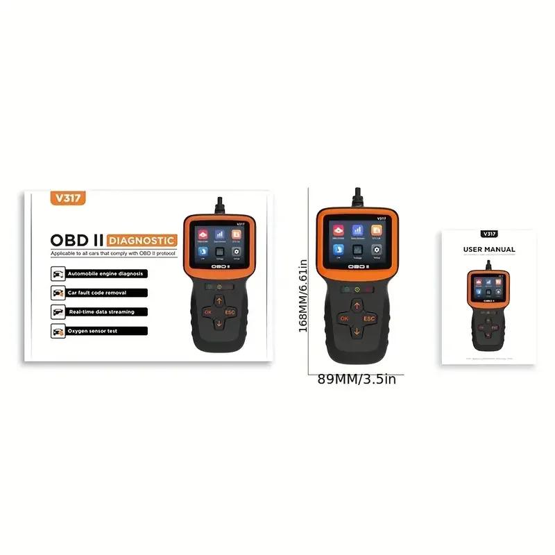 Профессиональный диагностический сканер OBD2 Чтение данных в реальном времени Индикаторы проверки двигателя и Сброс кодов для автомобилей и мотоциклов