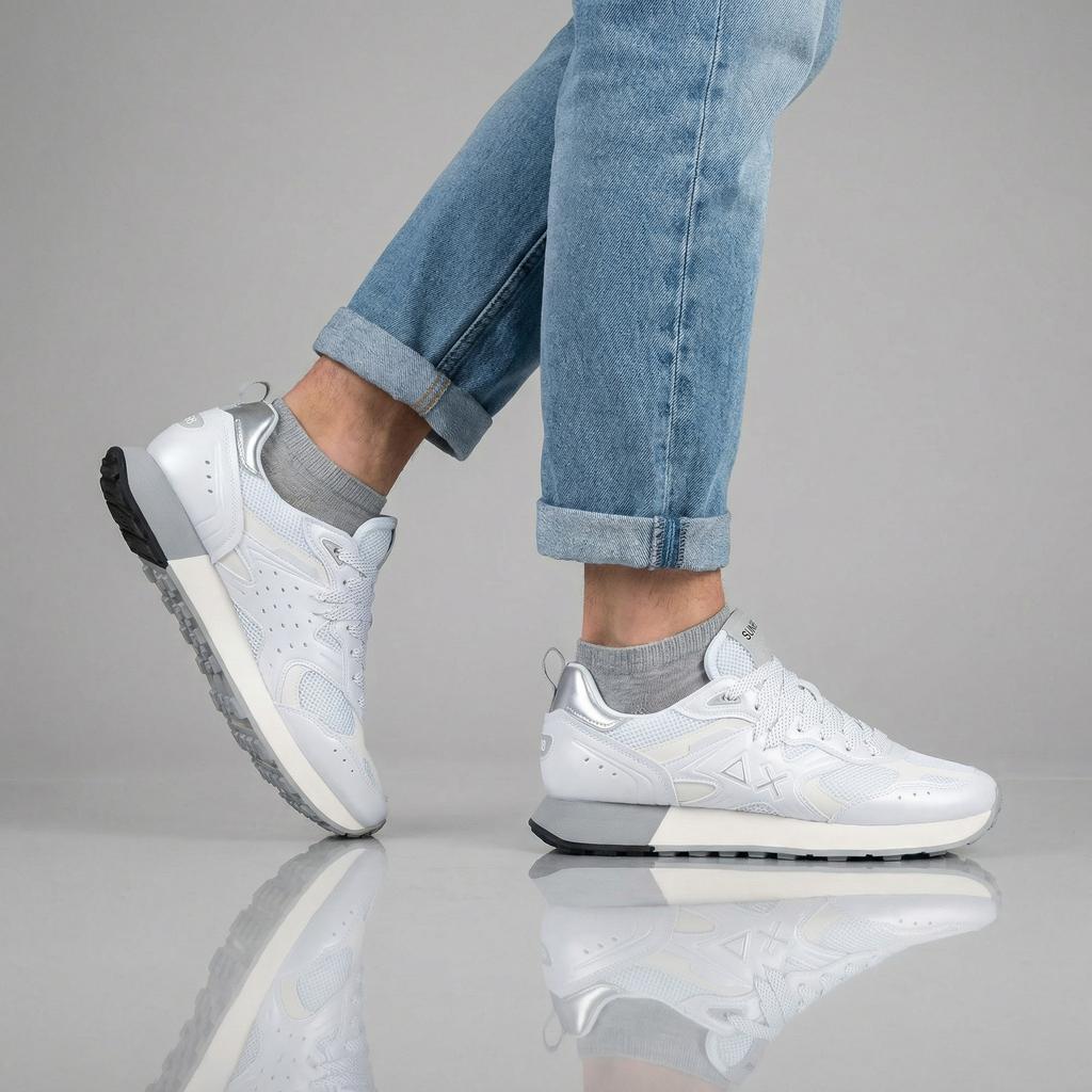 Sun68 Jaki 2.0 Silver Mesh - Мужские кроссовки Обувь Белый Z36119-01 ОРИГИНАЛ