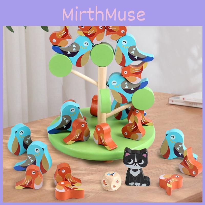 Wooden Bird Stacking Balance Tree Toy Puzzles For Kids Educational Family Play