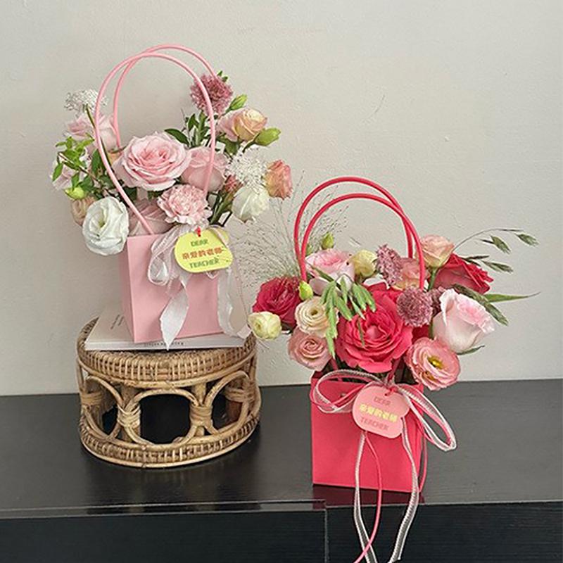 Портативная коробка для упаковки цветов, свадебное украшение, подарочный пакет, сумочка, День святого Валентина, украшение для вечеринки по случаю дня рождения, упаковка для букета своими руками