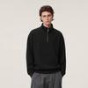 Unisex Oversized High-Neck Half-Zip Sweatshirt Warm Cotton Blend Retro Streetwear Long Sleeve Top