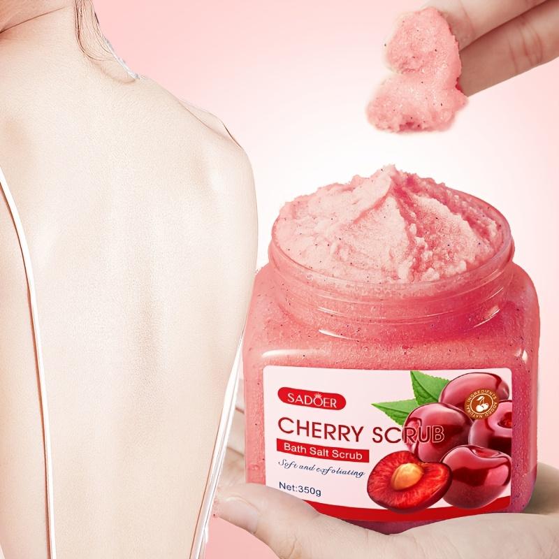 350г SADDER Скраб для ванны с вишней - Гипоаллергенный увлажняющий сахарный скраб для сухой и тусклой кожи, глубокое очищение пор, унисекс-взрослый