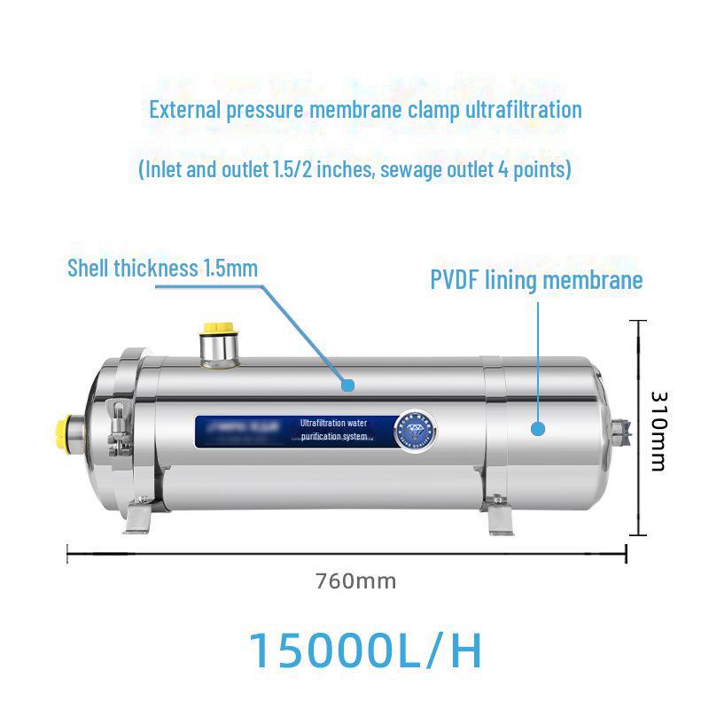 Ультрафильтрационный очиститель воды из нержавеющей стали для всего дома, для водопровода, скважины и использования на открытом воздухе