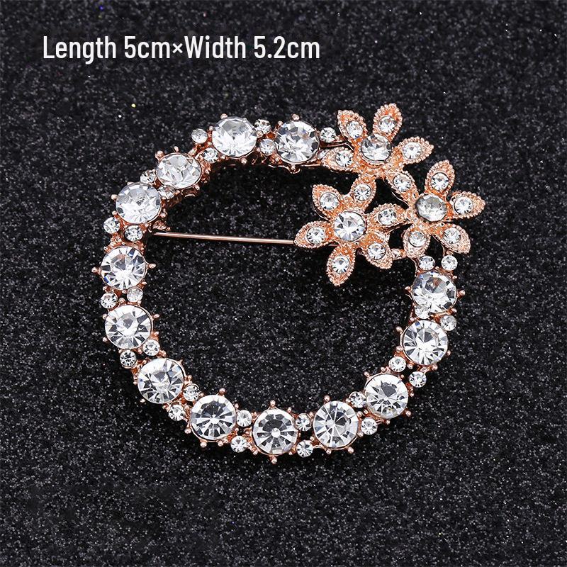 Модная брошь с бантом: Металлические украшения с жемчугом и стразами в виде цветка