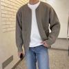 Men Cardigan Sweater Solid Color Full Zip Up Casual Sweater Warm Knitwear Jacket with 2 Front Pockets for Autumn And Winter
